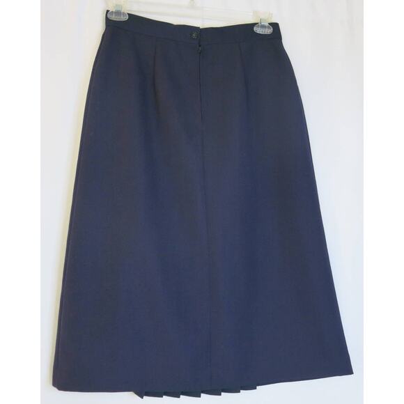 VINTAGE Ship N Shore Pleated Skirt Size 14 Mid Length Blue Preppy Classic Geek - Picture 4 of 7